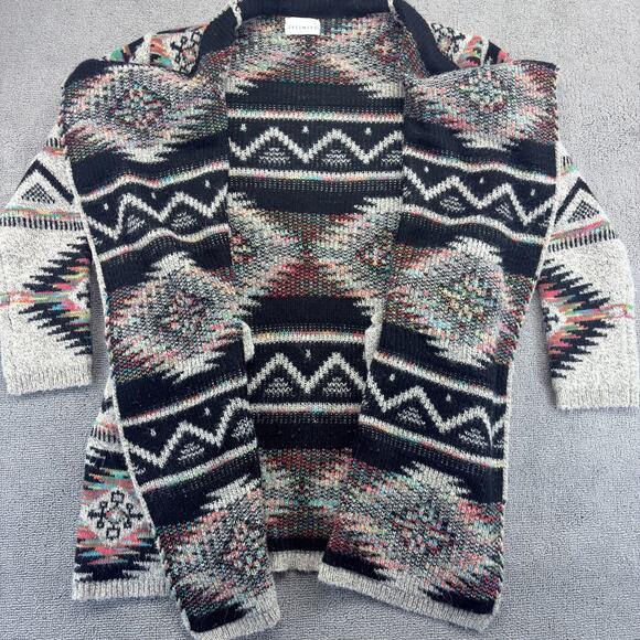 Dreamers Cardigan Women Small Multicolor Aztec Print Long Sleeve Pockets Acrylic - Picture 2 of 8